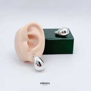 MINARA 950 Silver ARETE GOTA LISA - Elegant Teardrop Design for Women's Fashion Jewelry