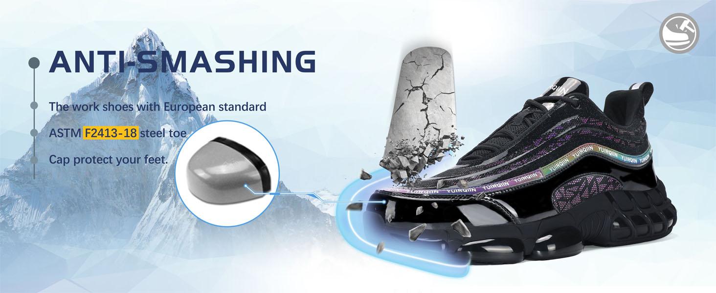 Steel Toe Shoes for Men & Women Lightweight Indestructible Work Sneakers with Non-Slip Sole Composite Toe Safety Shoes for Construction Warehouse & Outdoor Work Footwear