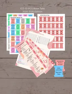 ICD-10-PCS Book Tabs for CCS & CPC Students in Medical Coding 2025-2026 Edition