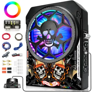 【fathersdaygift】TANVSO 2026 Upgraded 10" 1600W Slim Under Seat Subwoofer with Built-in Amp, Touch & Switch LED Modes, Powered Car Subwoofer Deep Bass, Underseat Subwoofer for Car/Truck SUV – Subwoofer and Amp Package Speakers Dual-Mode