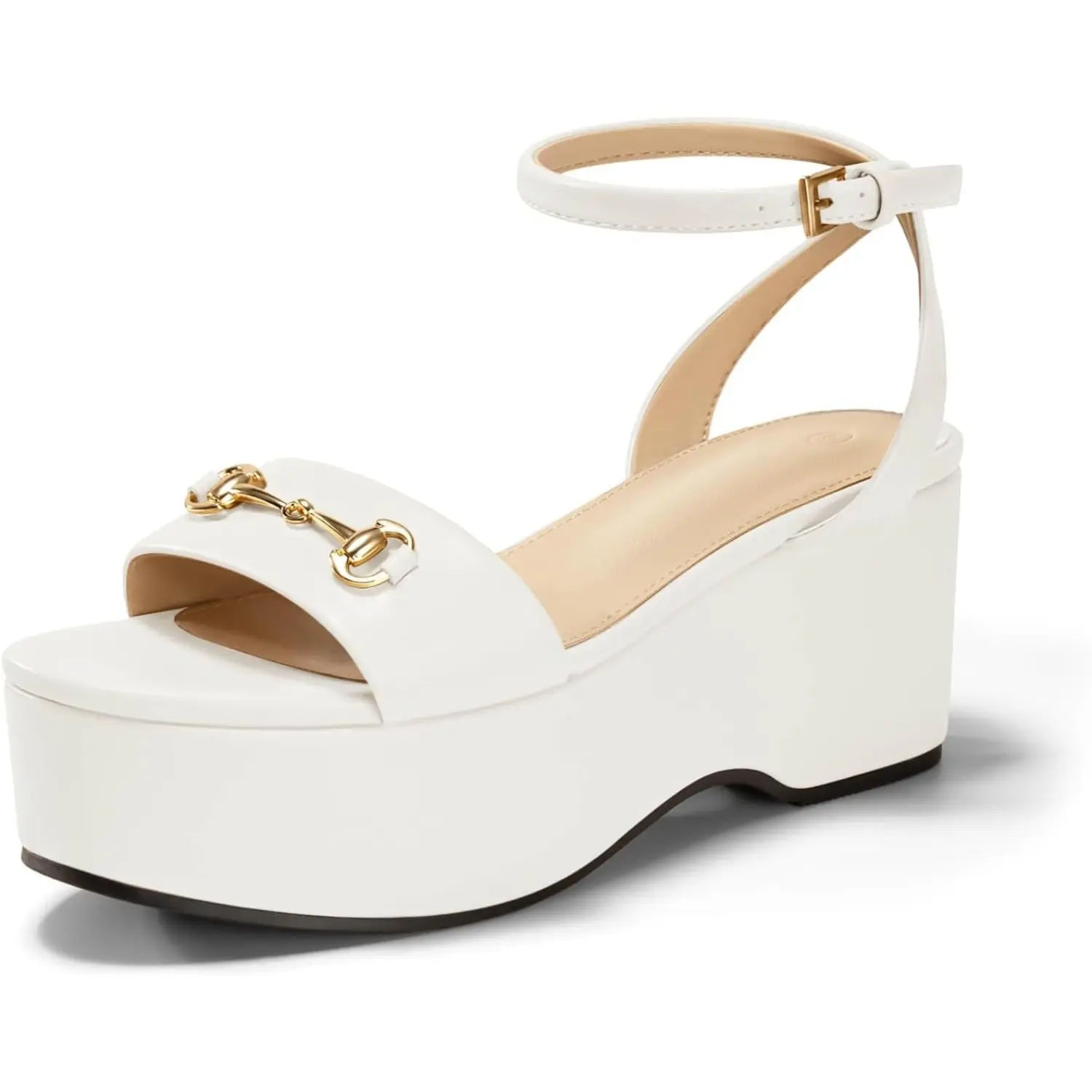 Coutgo Women's Stylish Platform Wedge Sandals, Espadrille Chunky High Heels with an Open Toe and Ankle Strap for Party, Footwear, High Heeled Sandals, Wedges, Sandals For Women,back to school,back to school haul
