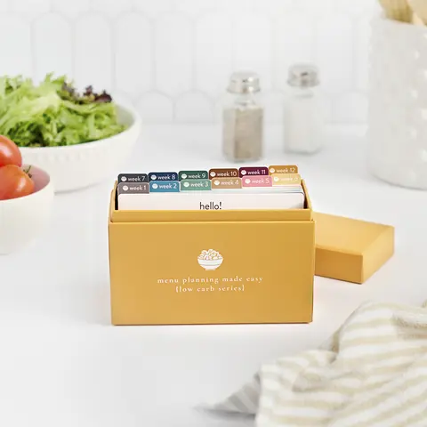 Low Carb Menu Planning Box - Passionate Penny Pincher - Lower-Carb Meals Guide to Help Manage Cravings,  High Protein Meals, Easy Recipe Healthy Cookbook
