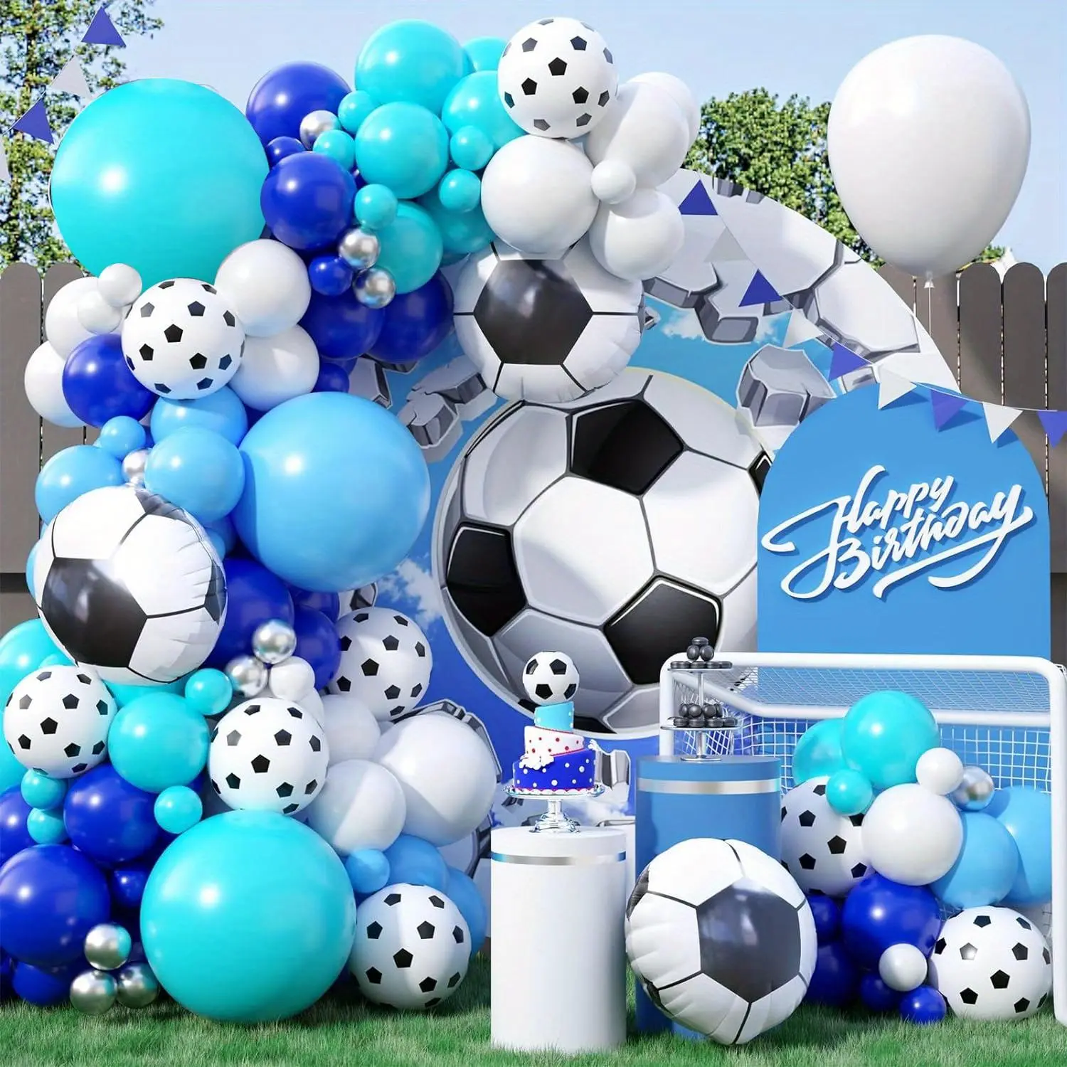 Football Themed Balloon Arch Kit, Balloon Arch Decoration, Balloon Set, Party Balloons Decorations, 124pcs Mixed Color Balloon Garland Kit, Party Decor, Balloon Party Supplies for Birthday Party Wedding Anniversary
