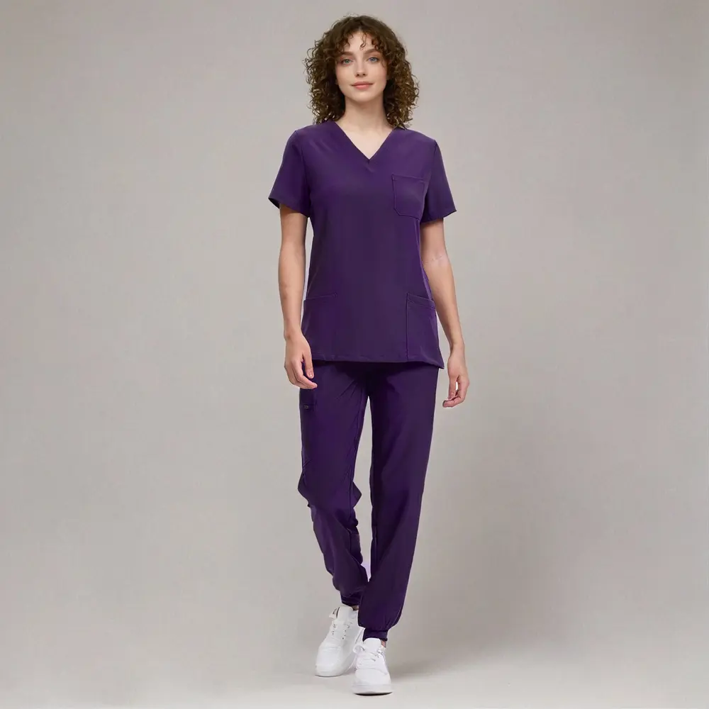 cozyscrubs Women's CozyFit Luna Vital Medical Scrub Set - Clearance Limited Colors, Stretch V-Neck Top & Jogger Pants with 8 Pockets, Nurse Hospital Working Uniforms, Women's Clothes Black Womenswear