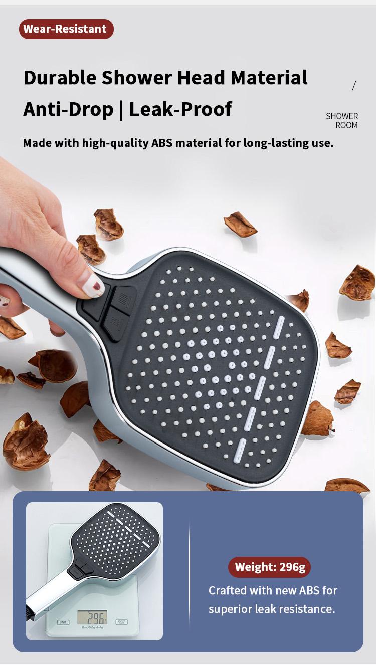 High-pressuremulti-mode handheid showerhead &Square-panlel showerhead,power wash,showerhead with ON/OFF switdh for pets bath 1.5m hose,shower bracket,Shower,bathroom supplies.