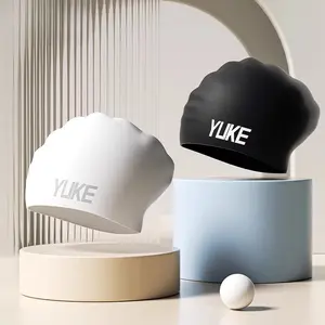 YUKE 3D Swim Caps - Ear Protection Swimming Cap for Women & Men - Silicone, Waterproof - Fits Long & Short Hair - Adult & Youth