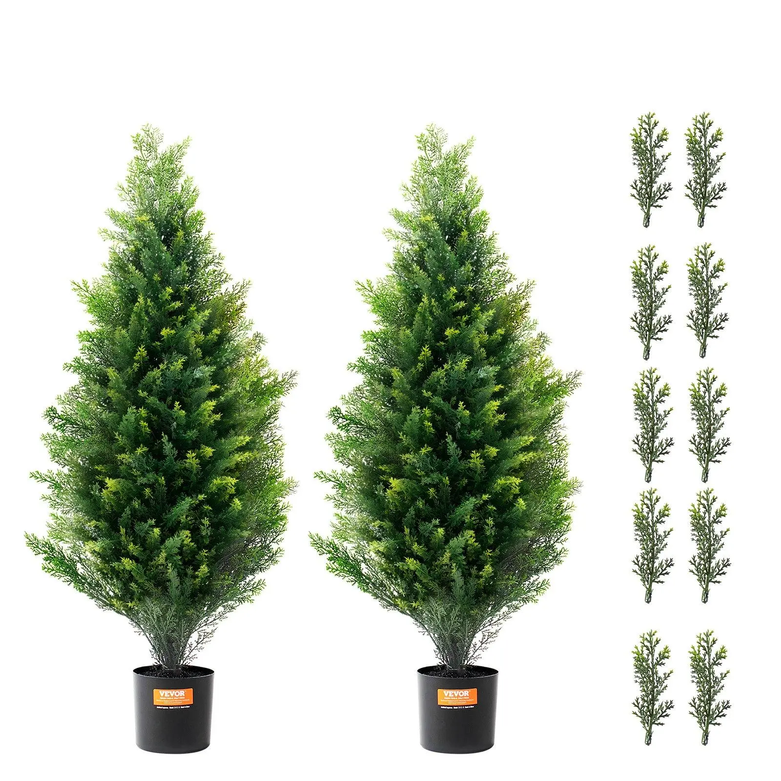 【SummerFinds】VEVOR 2 Pack 3' Artificial Cedar Topiary Tree Faux Plant UV Decor In/Outdoor