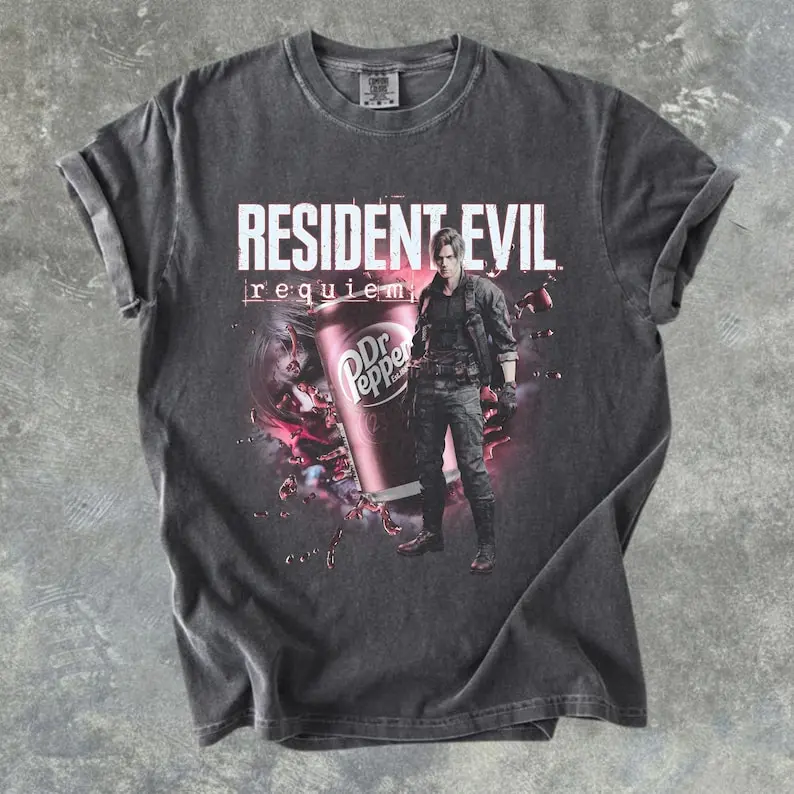 Comfort Colors® Vintage Resident Evil Requiem T-Shirt, Dr. Pepper Collaboration Tee Horror Game 2026