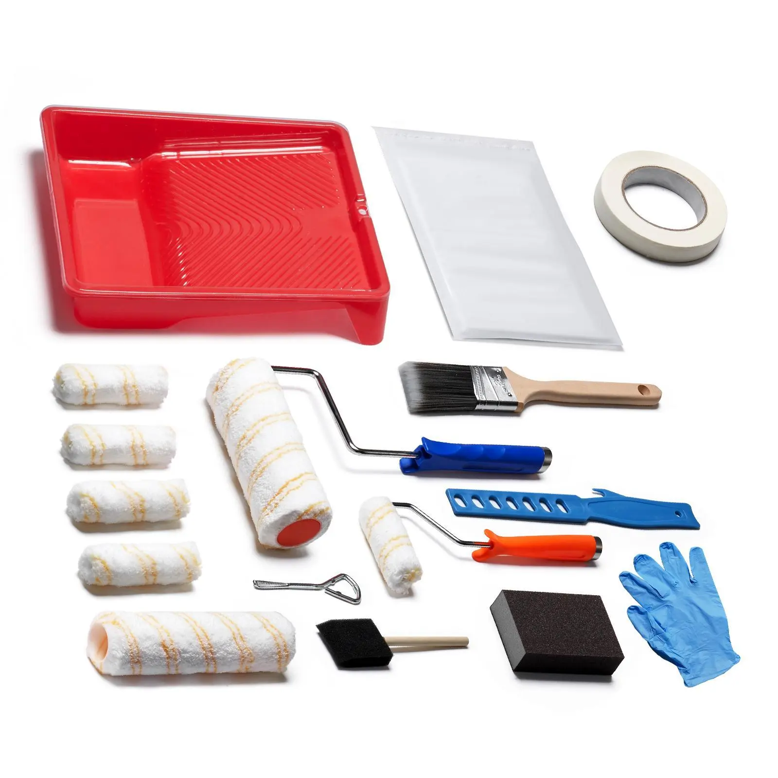【summerfinds】VEVOR Paint Roller Kit 19 Pcs Paint Roller Set 4" & 9" Paint Rollers with Paint Tray