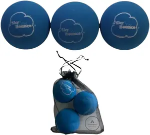 Sky Bounce Color Rubber Handballs for Recreational Handball, Stickball, Racquetball, Catch, Fetch, and Many More Games, 2 1/4-Inch, Blue, 3 Count with AHSR Pouch