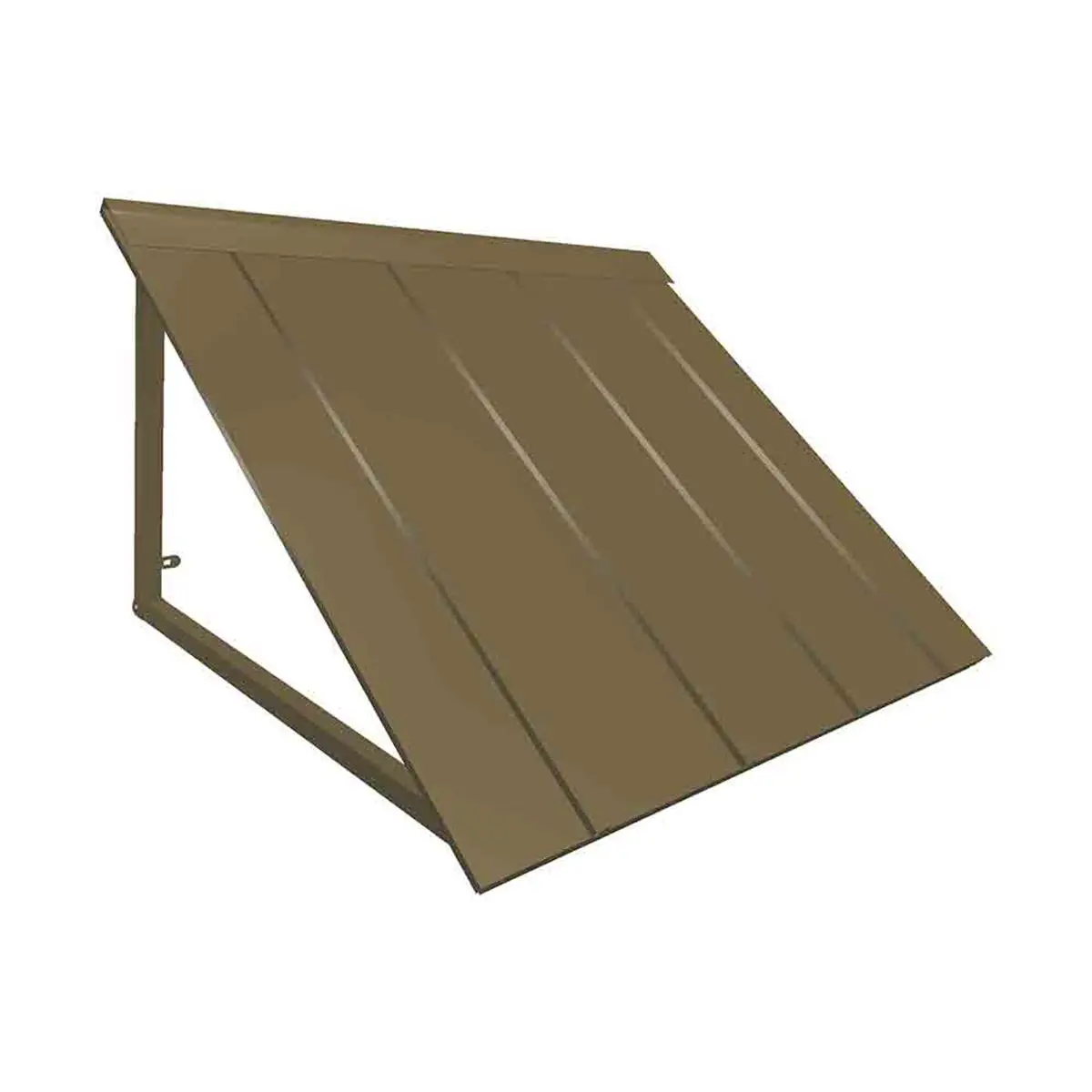 Awntech H22-US-7BRZ 7 ft. Rectangular Houstonian Metal Standing Seam Awning, Bronze Finish, Sturdy Frame, Single Unit - 92x24x24 in.