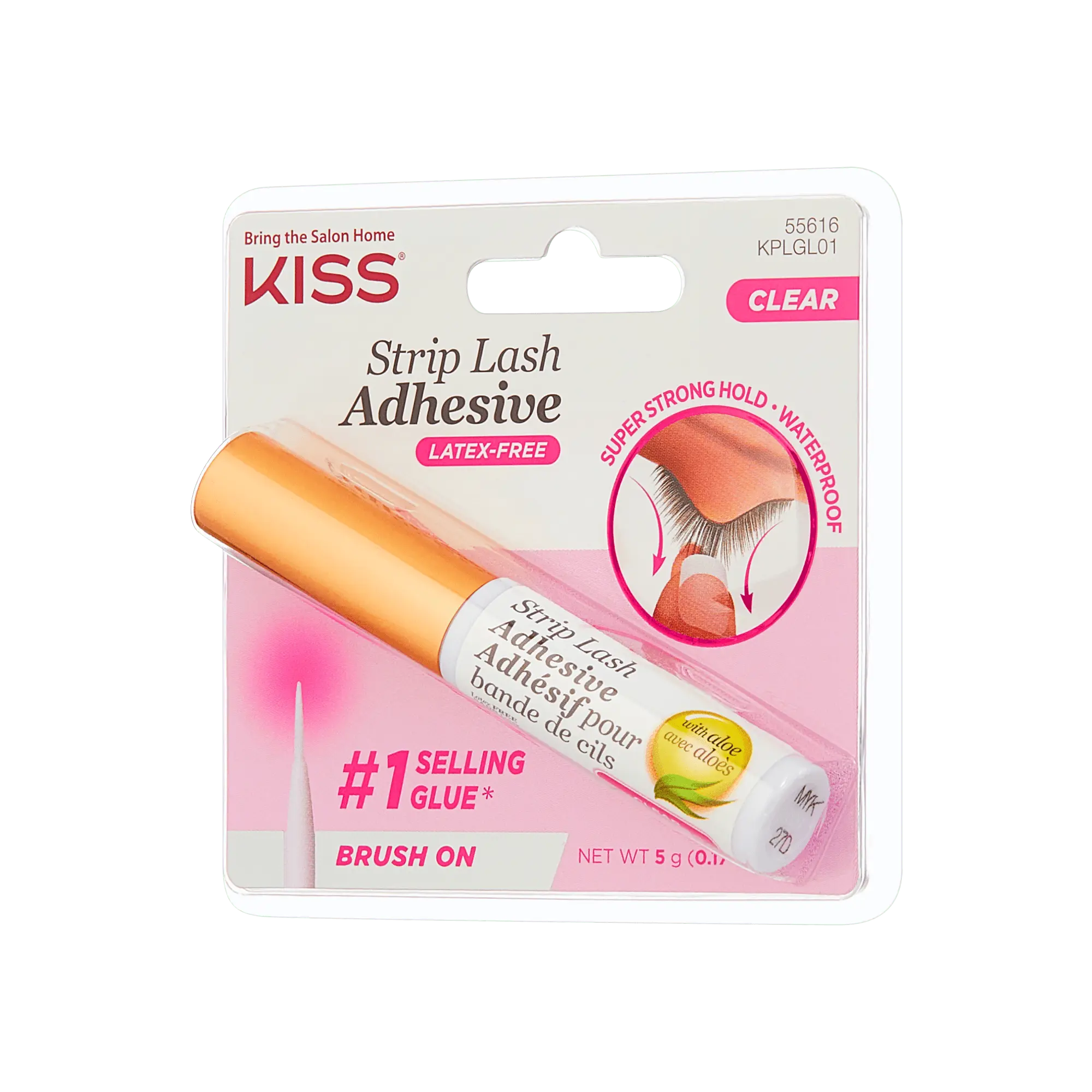 Kiss Strip Lash Adhesive - Clear | False Eyelash Glue, Strip Lash Adhesive, Latex Free