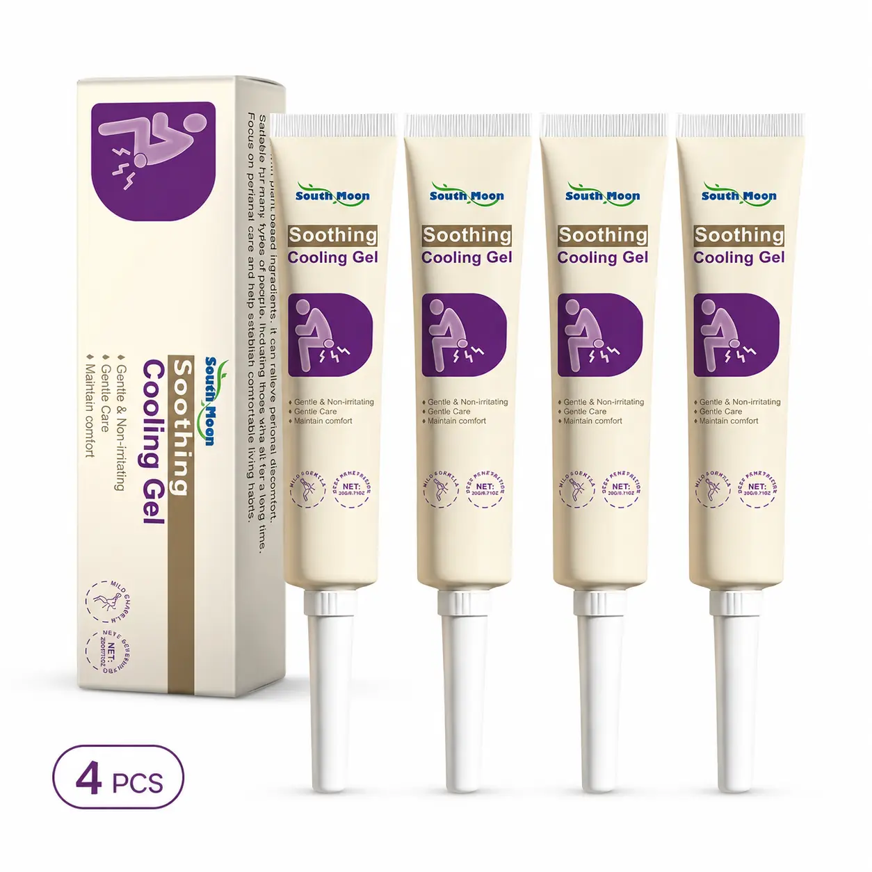 30g Solid Soothing Cooling Gel Moisturizer with Precision Applicator - Plant-Based Gentle Hydrating Formula, Portable Hygiene Tube, 24-Month Shelf Life, Non-Irritating for Sensitive Skin Adults' Daily Care, Hydrate