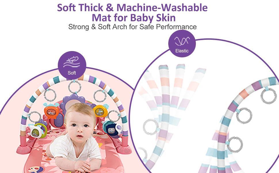 dearlomum Baby Play Mat Blue Giraffe Design with 5 Sensory Toys Music Lights for Newborns 0-36 Months Multifunctional Rubber Playmat Playpen Gift for Boys & Girls dearlomum Baby Play Mat Blue Giraffe Design with 5 Sensory Toys Music Lights for Newborns 0-36 Months Multifunctional Rubber Playmat Playpen Gift for Boys & Girls