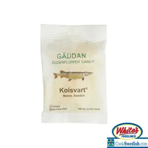 Kolsvart Gaddan Elderflower Swedish Candy Fish, 4.2oz