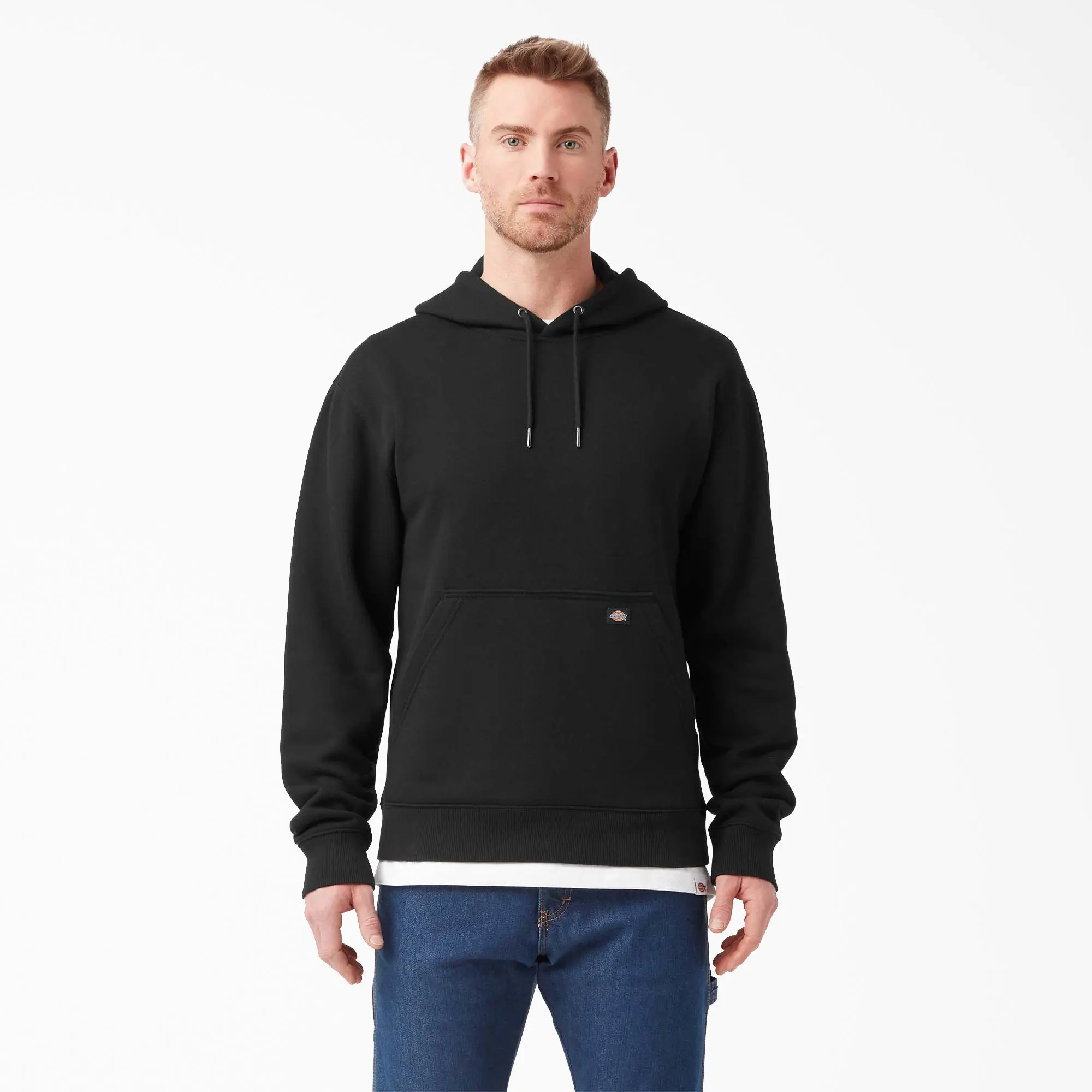 Dickies Water Repellent Sleeve Logo Hoodie,Soft Graphic Print Utility Pockets, Workwear Menswear Sweatshirt