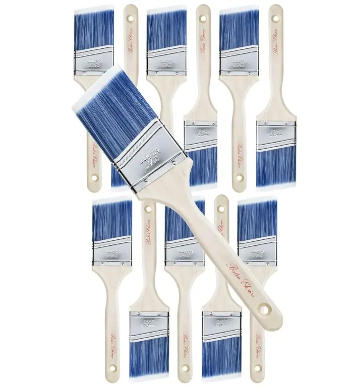 Bates- Paint Brushes, 2.5-Inch, 12 Pack, Angle Brushes, Treated Wood Handle, Wall Paint Brushes for Walls, Stain Brush, Furniture Paint Brush, Paint Brushes for Painting Walls, Painting Brush