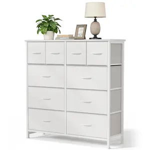 Sweetcrispy 10 Drawers Fabric Cabinet Versatile Storage Tower Organizer TV Stand for Bedrooms Wardrobes Entryways Living Rooms Modern Design