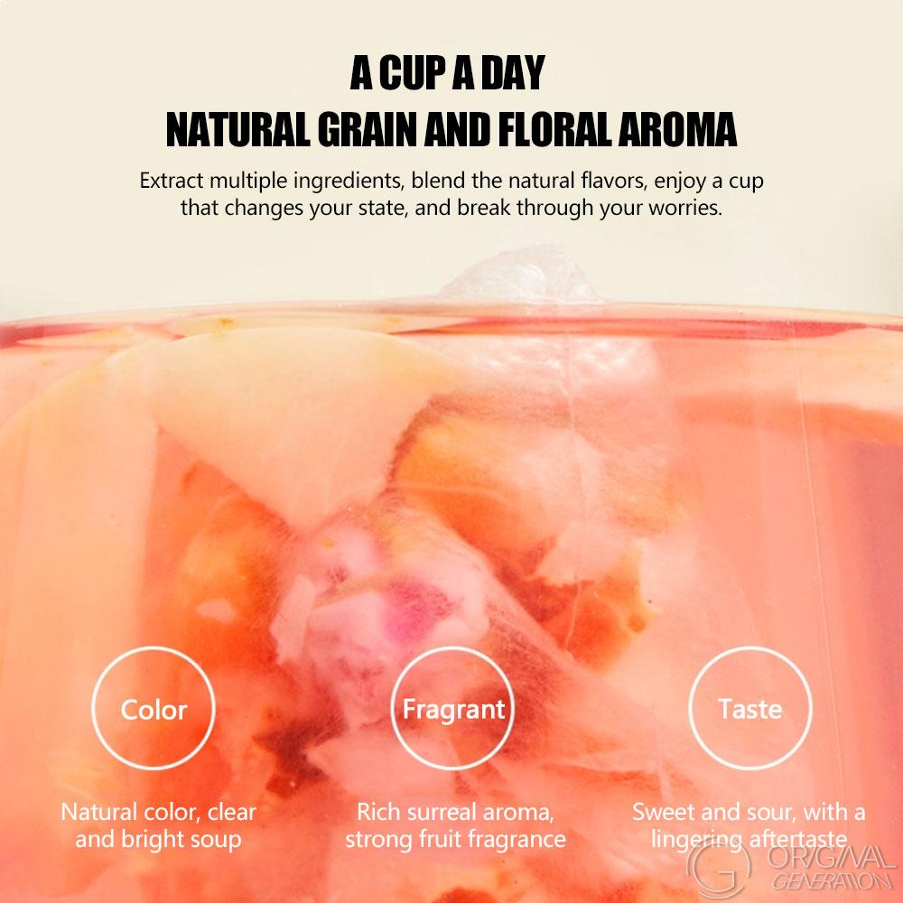 BOGO Immune Boost Tea 2 Cartons Apple Tea 160g (1 Carton 8g x 10 packs)x2 Caffeine Free With Forest Thermos With Lotus Seed, Pear, Apple, Rose, Chinese Yam, Poria Cocos, Gorgon Fruit, Dragon Fruit, Hawthorn