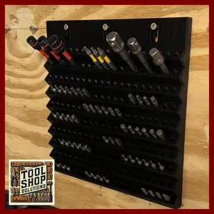 200 Slot – Screwdriver Bit Holder Wall Mount – 3D Printed Tool Organizer For Workshop & Woodworking – Wall-Mounted Storage For Garage + Shop