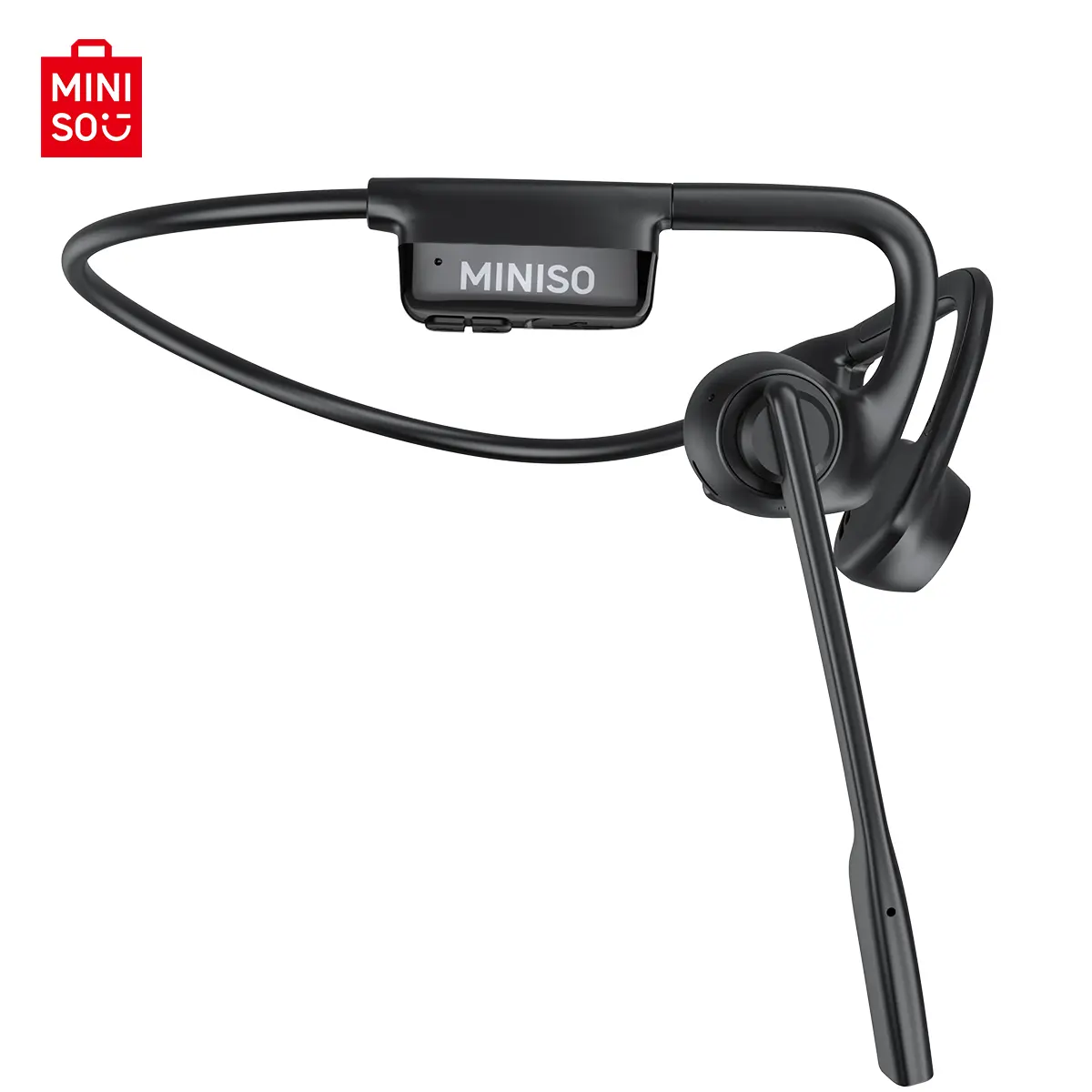 MINISO Open Ear Air Conduction Headphones - Bluetooth 5.4 Wireless Audio Headset, Bone Conduction Tech, Built-in ENC Mic, Hi-Fi Sound, Long Playtime, Lightweight, Hands-Free for Home, Office Use