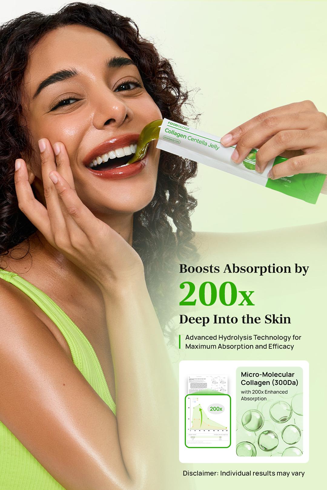 [FOODOLOGY] Collagen Centella Jelly 30 Days | K-Beauty Glow Skin, Cica Soothing, Hydration Boost Jelly Sticks