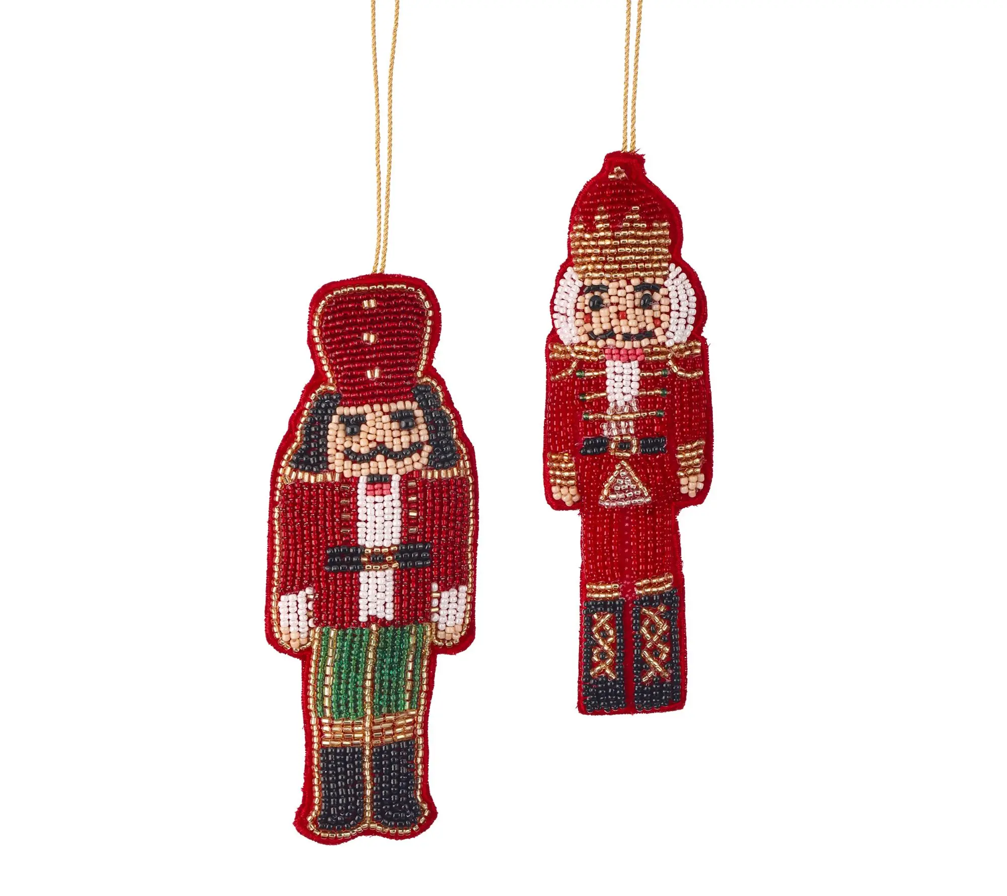 6.5" Beaded Nutcracker Ornament Set of 2 by Valerie