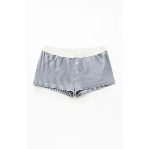 John Galt Women's Black Striped PajamaÂ BoyshortsÂ