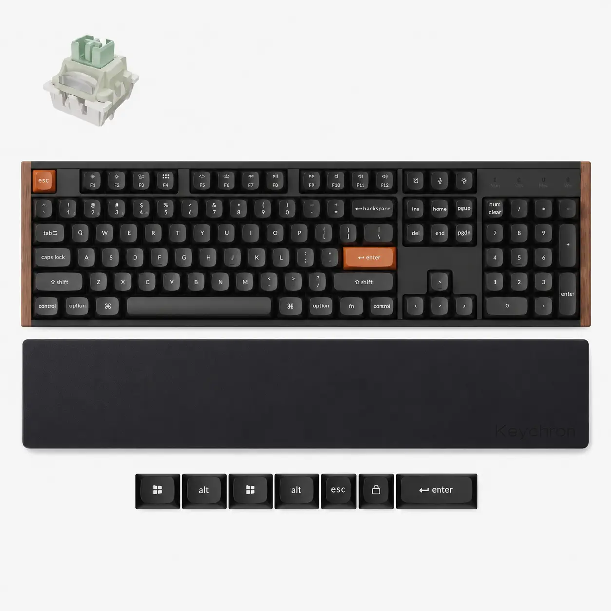 「All-New Upgraded Edition」 Keychron K10 HE Wireless Magnetic Keyboard Palm Rest Bundle, Now with Ultra-Fast Lime Magnetic Switch, Full-Size Hall Effect Gaming Keyboard, Rapid Trigger, 2.4GHz Low Latency, Natural Wood Design