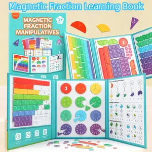 Magnetic Fraction Demonstration Book, 1 Set Math Teaching Aid Basic Arithmetic Operations Learning Toy Gift, School Supplies, Learning Materials, Interactive Visual Learning Tool for Kids