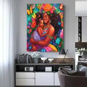 African Women  Canvas Wall Art - Wooden Framed Wall Decor for Bathroom, Living Room, Bedroom, Kitchen - Easy to Hang, Perfect Home & Office Decor Gift, 2D Flat