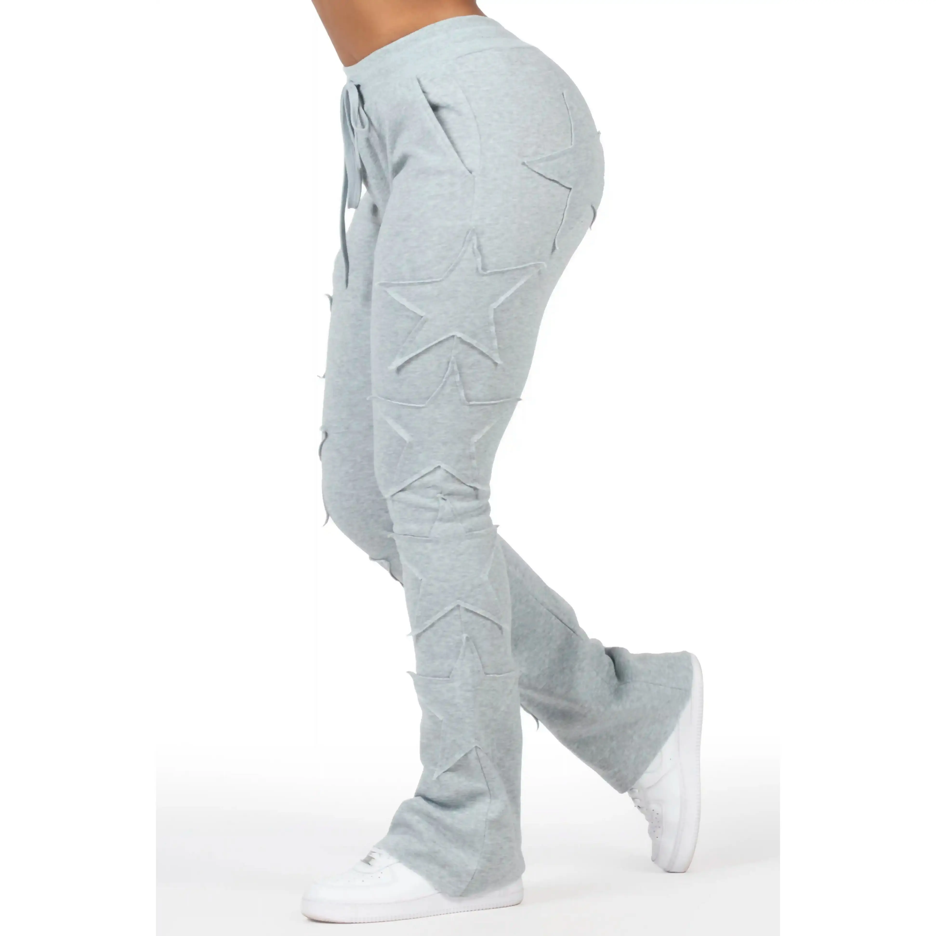 Sinayah Heather Grey Stacked Track Pant