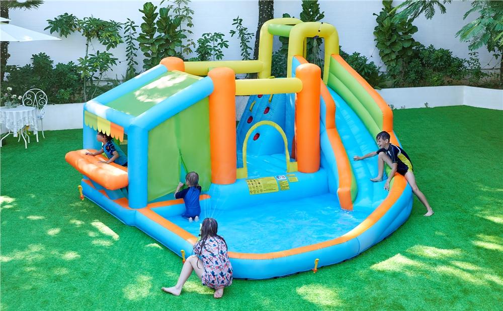 Yaheetech 8-in-1 Inflatable Bounce House with Splash Pool, Slide, Climbing Wall, and Market Stand for Kids Ages 3-10, 520W Blower, Portable & Multifunctional Playground Set Yaheetech 8-in-1 Inflatable Bounce House with Splash Pool, Slide, Climbing Wall, and Market Stand for Kids Ages 3-10, 520W Blower, Portable & Multifunctional Playground Set