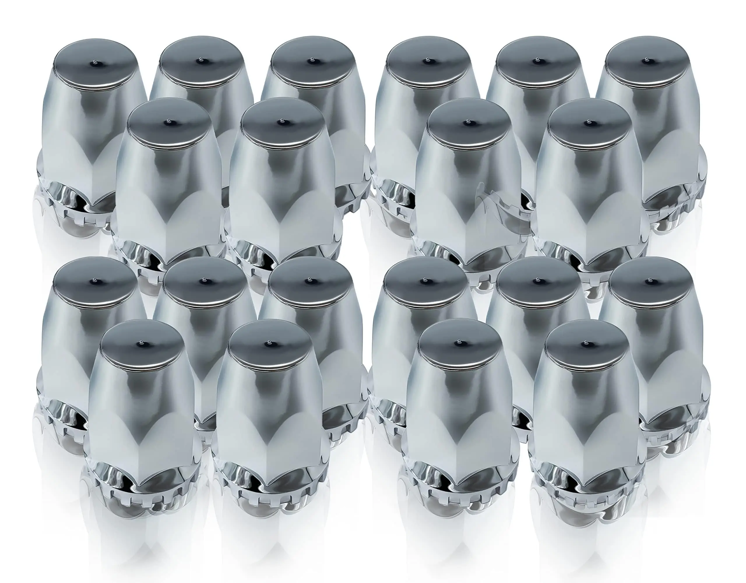 Torque 20-Piece Screw-On Lug Nut Wheel Covers 20pc Spares Set - 33mm Chrome Standard for Volvo (VNL), Freightliner (Columbia Cascadia M2 FLD) Semi Trucks (2 x TR10326)