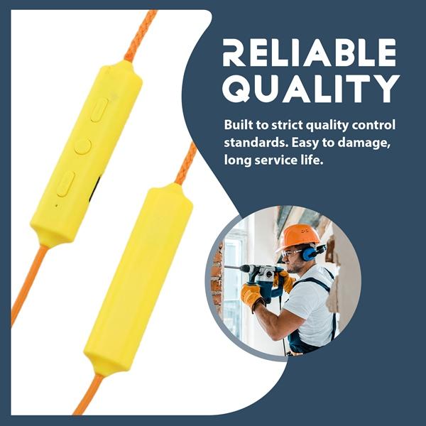 Chargeable Wireless Bluetooth Earbuds Headphone - In-Ear Noise Cancellation, IP55 Silicone Shockproof, Team Intercom, Hearing Protection for Work & Construction Sites (Orange),summerwins