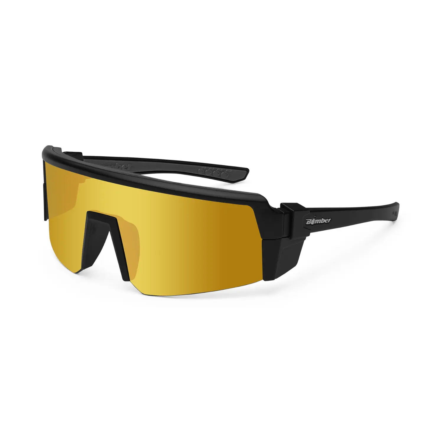 Bomber Eyewear Smoke Bomb Men's Safety Sunglasses, Large Fit Almost Rimless Frame with Polarized ANSI Z87+ Lenses, Rubber Details & Side Shields - Construction Work Accessories, Men's Work Accessories, Outdoor Protection Men's Sunglasses