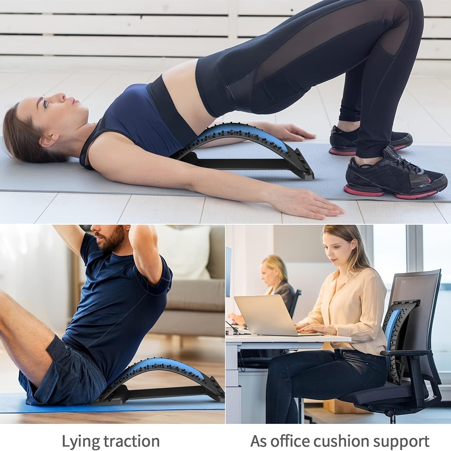 4-Level Adjustable Back Stretcher | Spine Deck for Lower Back Pain Relief | Posture Corrector & Lumbar Support Traction Device