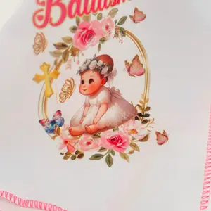 Baptism  12pcs Napkins - 10x10” Baptism Favor, 100% Polyester,  Servilletas de tela