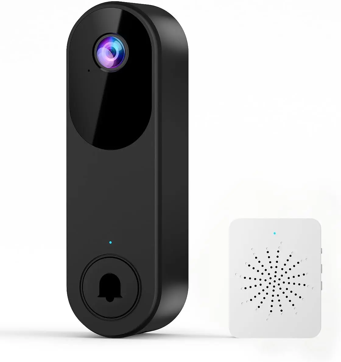Wireless Video Doorbell Camera - 2.4GHz Wi-Fi 5000mAh Battery-Powered Home Security System, Outdoor Home Surveillance Device for Adults with Doorbell Sound, 2-Way Voice, Night Vision, Cloud Storage for Peace of Mind