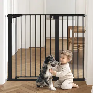 36'' Extra-Tall Baby Safety Gate with Pressure Mount Adjustable Width 29.5''-46'' Self-Closing Door & Dual Locks for Secure Home Use Stairway and Hallway, for Ages 6 to 36 Months