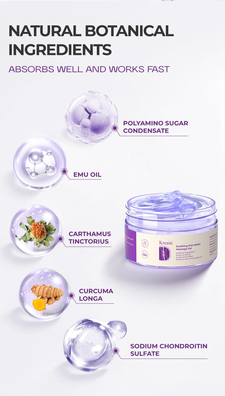Kreain 13【Free Quantity Matches Your Purchase!】purple gel turmeric extract sodium sulfate chondroitin Emu oil and other natural materials