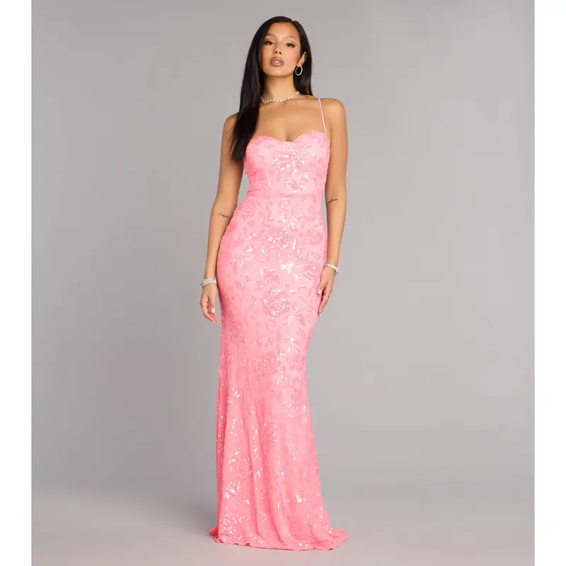 open lace back dress Addeline Gown – Windsor & Lux main image 0