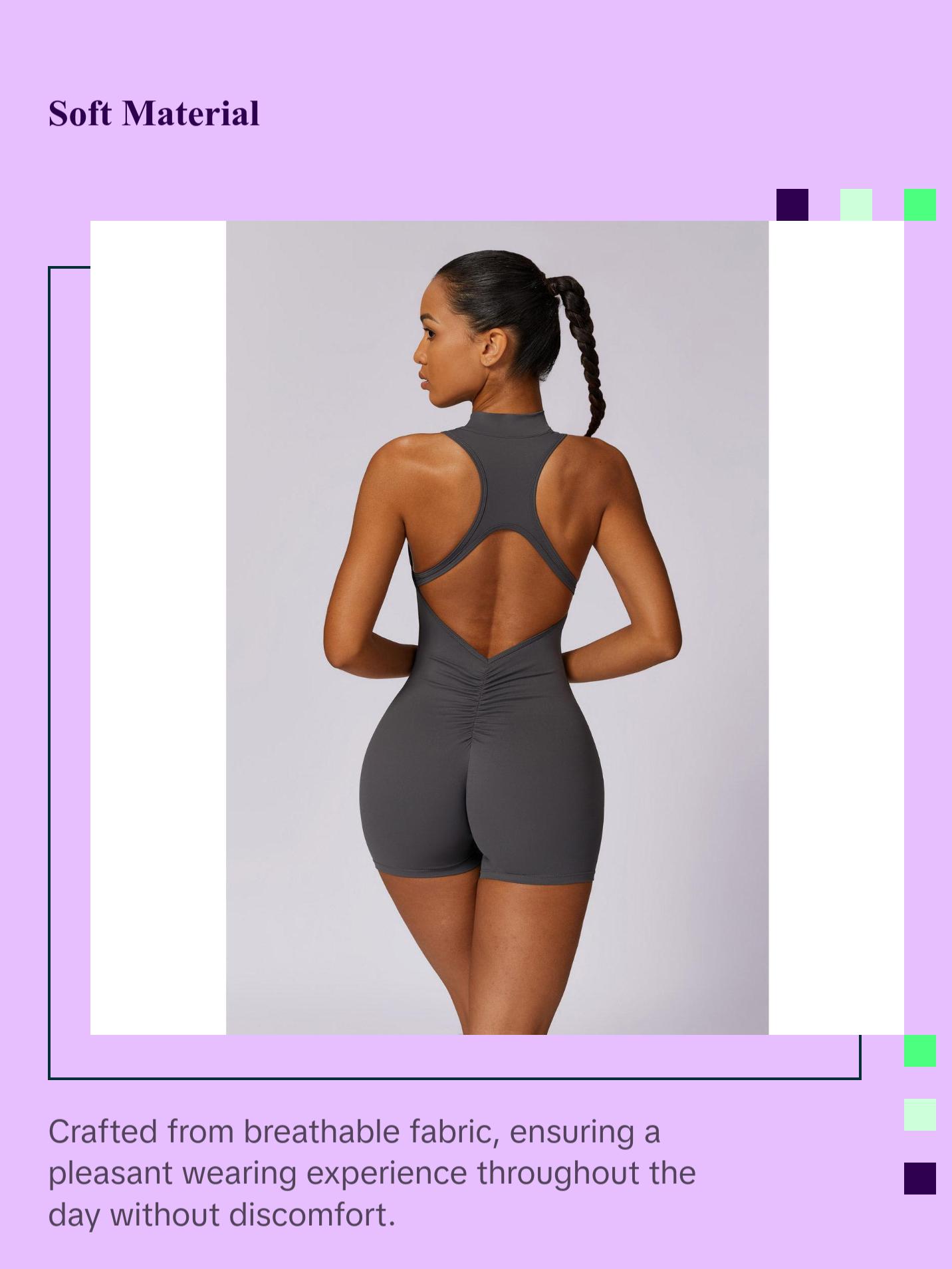 Noelle Heather Gray Romper Womenswear Overalls Womenswear Overalls