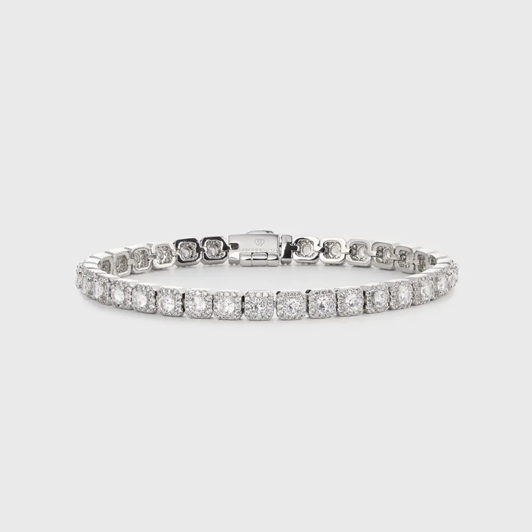 Micro Clustered Tennis Bracelet silver finish  - 5mm Jewelry Accessory Modern Fashion Accessories
