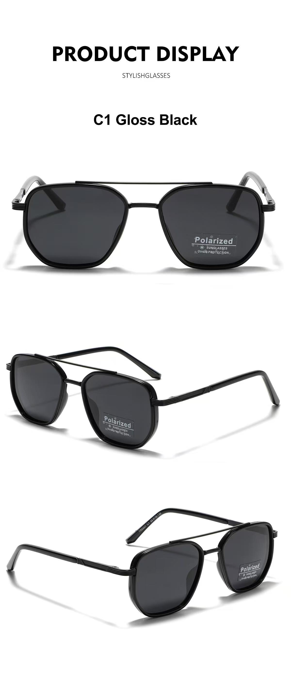 Back To School Polarized Sunglasses for Travel use, Fashion Fall/Summer 2025 Geometric Frame Double Beam Sun Protection Glasses Trends, Travel Accessories, Fall Outfits, Fall Freshness, Vacation Outfits Fall Outfits 2025