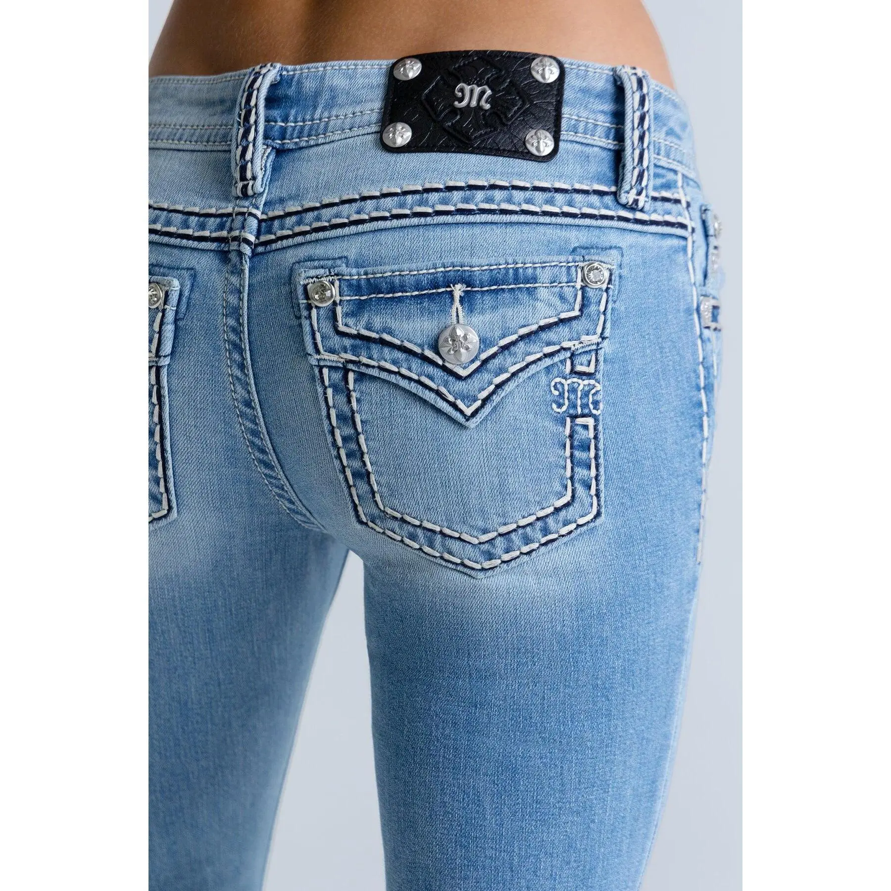 Cleo Stitched Low Rise Bootcut Jeans