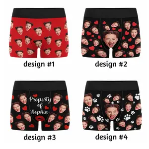 Personalized Face Underwear for Men, Custom Photo Boxer Briefs, Paper Anniversary Gift for Husband, Boyfriend, Wedding, Valentine, Birthday Present