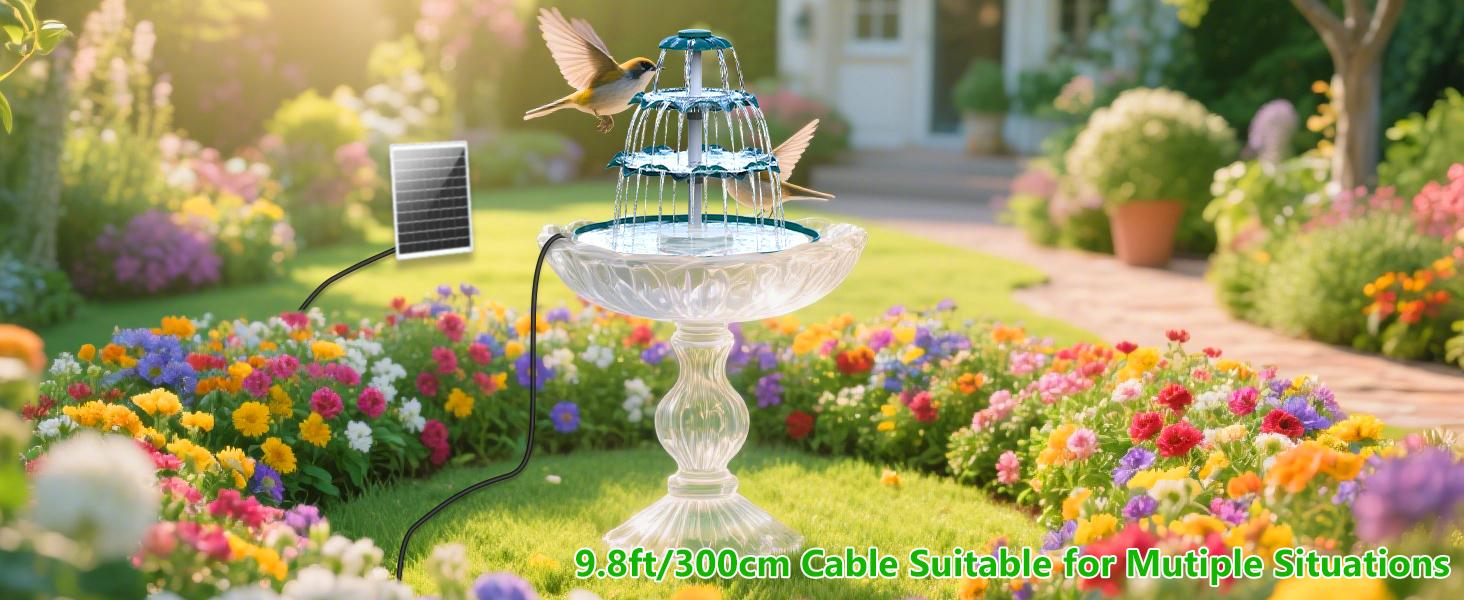 6.5W Three-Layer Solar Bird Bath Fountain- High-Quality Outdoor Garden Decoration,DIY Detachable Solar Water Fountain Pump, Attracts Birds and Hummingbirds, Enhances Courtyard Atmosphere,Outdoor Bird Feeder and Waterfall, Efficient Solar Power Supply