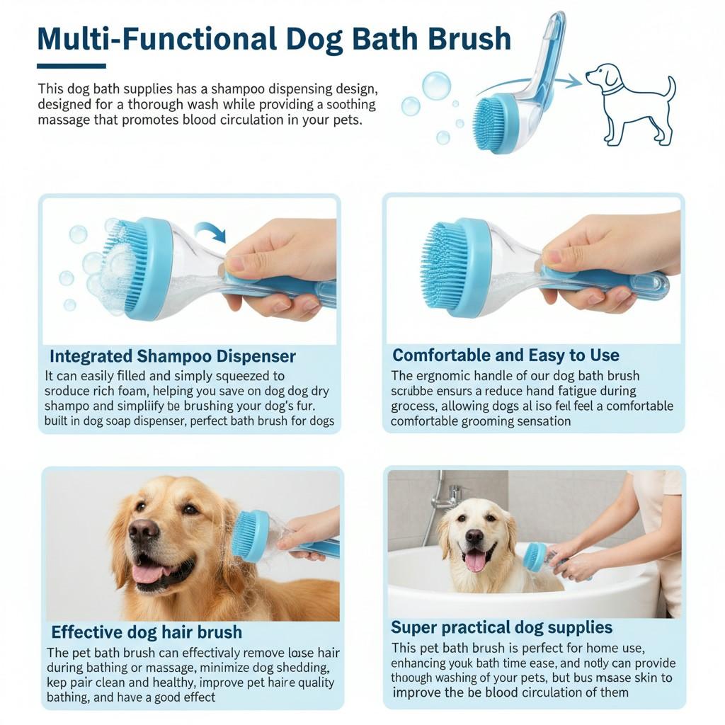 Simplify pet washing with the 2-in-1 Bath Brush with integrated shampoo dispenser.Ideal for shower use, it gently massages long or short-haired dogs and cats while dispensing soap for a complete, stress-free clean supplies stuff shedding blade Simplify pet washing with the 2-in-1 Bath Brush with integrated shampoo dispenser.Ideal for shower use, it gently massages long or short-haired dogs and cats while dispensing soap for a complete, stress-free clean supplies stuff shedding blade