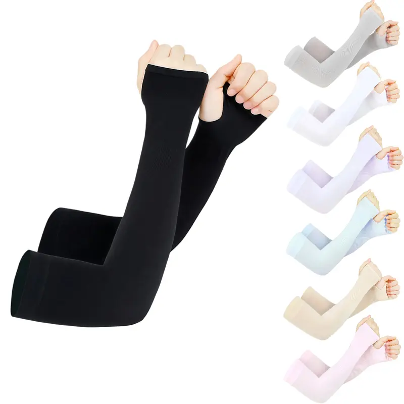 JointlyCreating Sun Protection 30cm Length Ice Silk Arm Sleeves High Elasticity Cooling Cuffs For Outdoor Sports Cycling Fitness Beach Holiday Daily Wear Designed For Women / Women’s